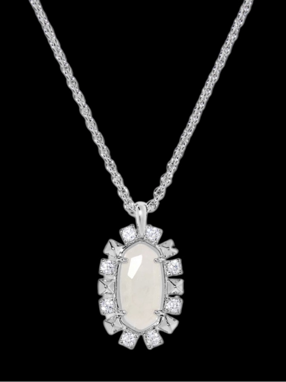 Kendra Scott Shanley Silver Iridescent Necklace, NWT